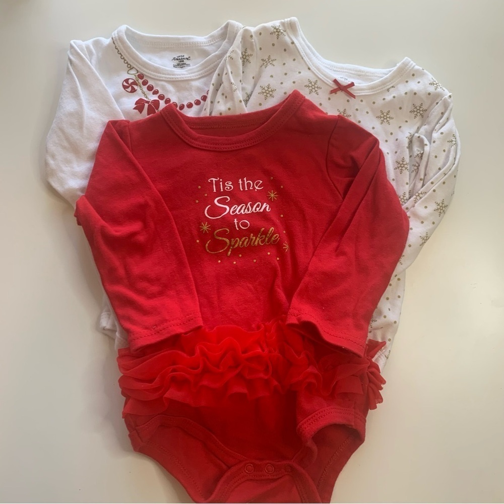 Holiday Red Ruffled Bodysuit for Kids